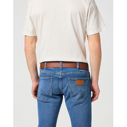 Pánský opasek Wrangler 112125433 W0080US6K belt cognac, kožený opasek