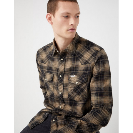 Pánská košile Wrangler 112341161 western shirt lead grey regular fit