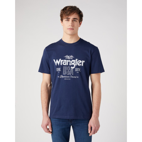 Pánské tričko Wrangler 112341142 W70PEE114 Americana tee navy